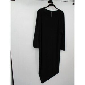 Gravitas Womens Dress 1X Black Long Sleeves Stretchy Dolman Sleeve Pullover